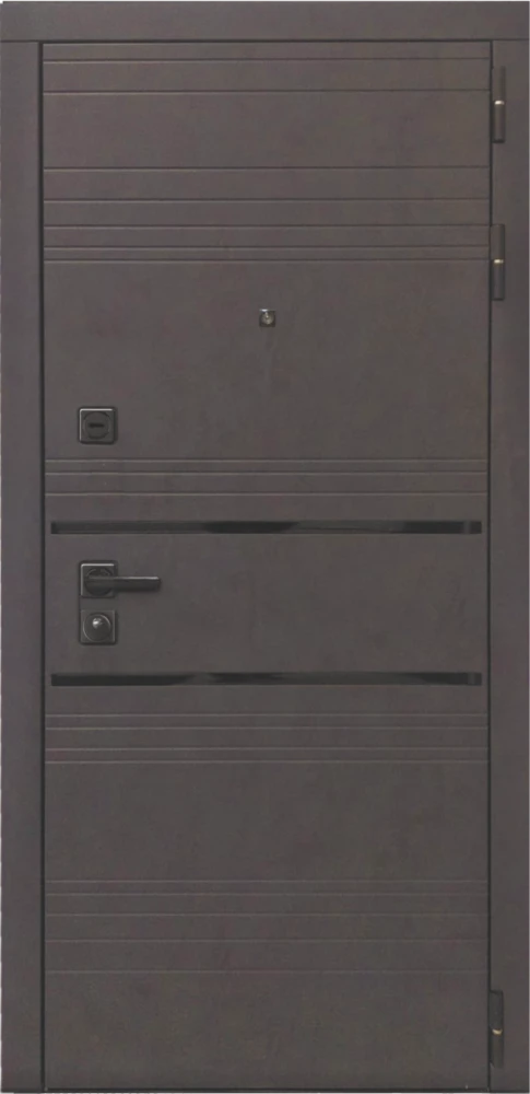 Входная дверь ДвериПРО Л-43 ФЛ-659 (12мм, Нуссбаум+черная патина винорит) DPRO227790 внешняя сторона